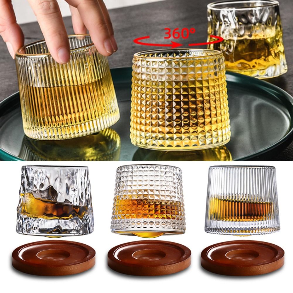 Wine Beer And Liquor - Whiskey Glasses Rotating Whisky Glass with