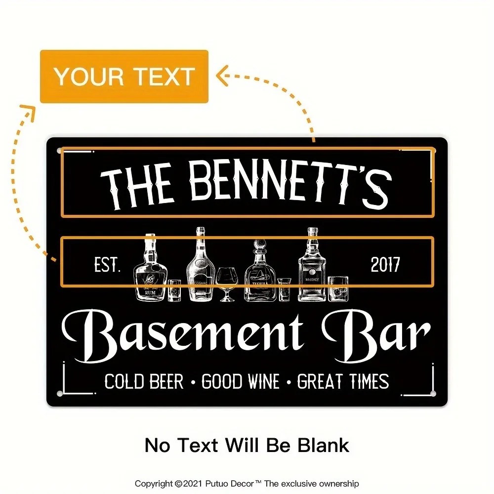 Wine In Beer Name - CIFbuy 1pc Custom Basement Bar Metal