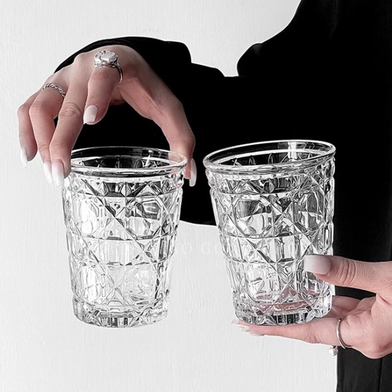 Wine Beer And Liquor - 2pcs 310ml Vintage Diamond Patterned Western