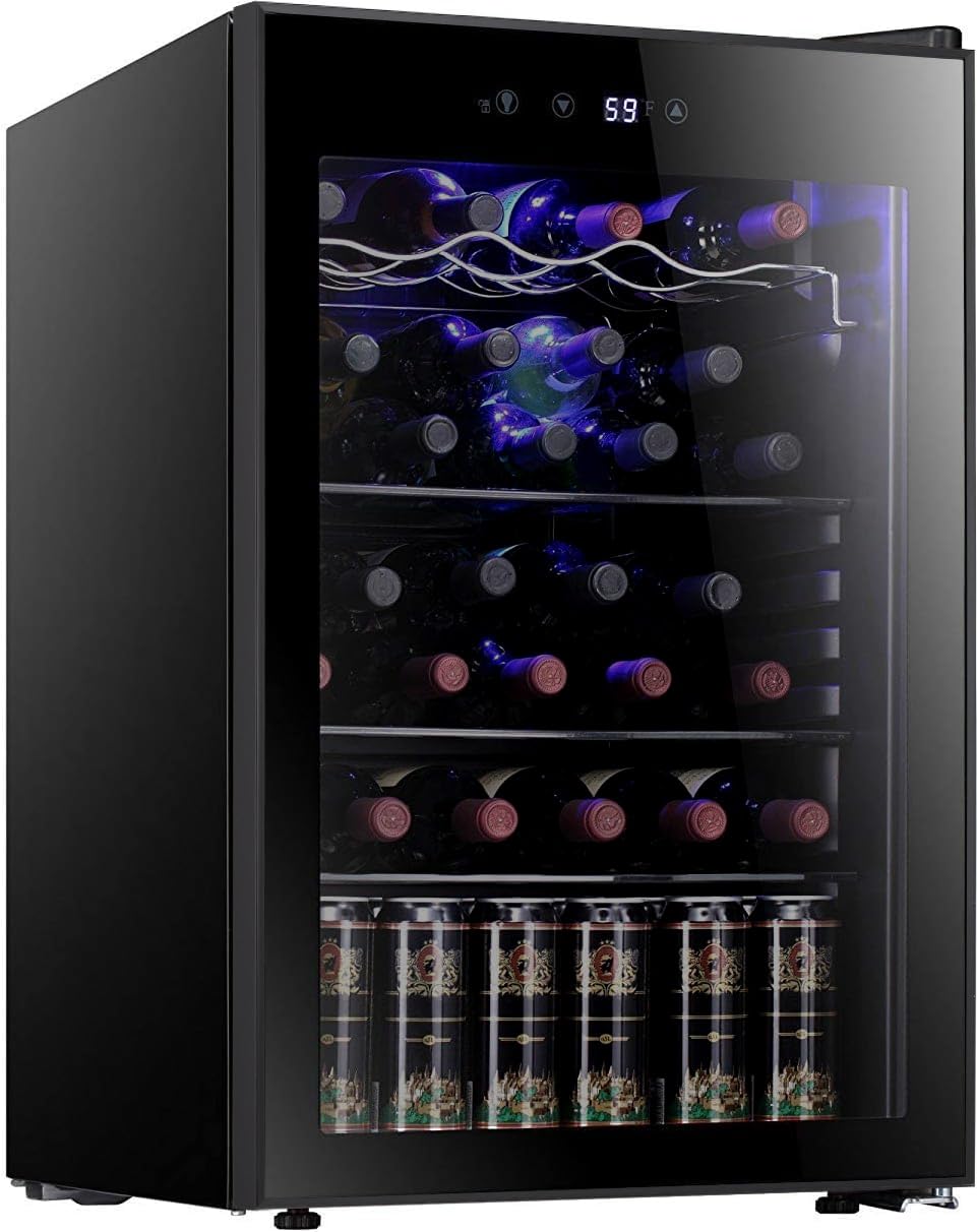 Wine Beer Mini Fridge - 36 Bottle Wine Cooler/Cabinet BeverageRefrigerator Small