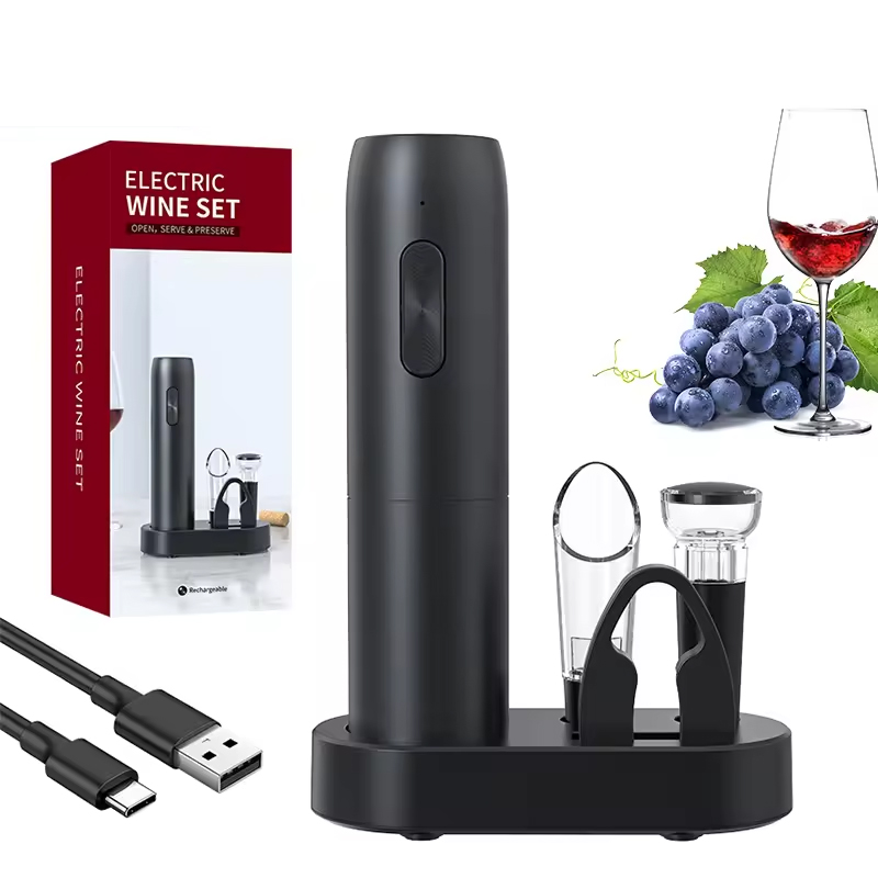 Wine Beer And Liquor - 4-in-1 Electric Bottle Wine Opener Set