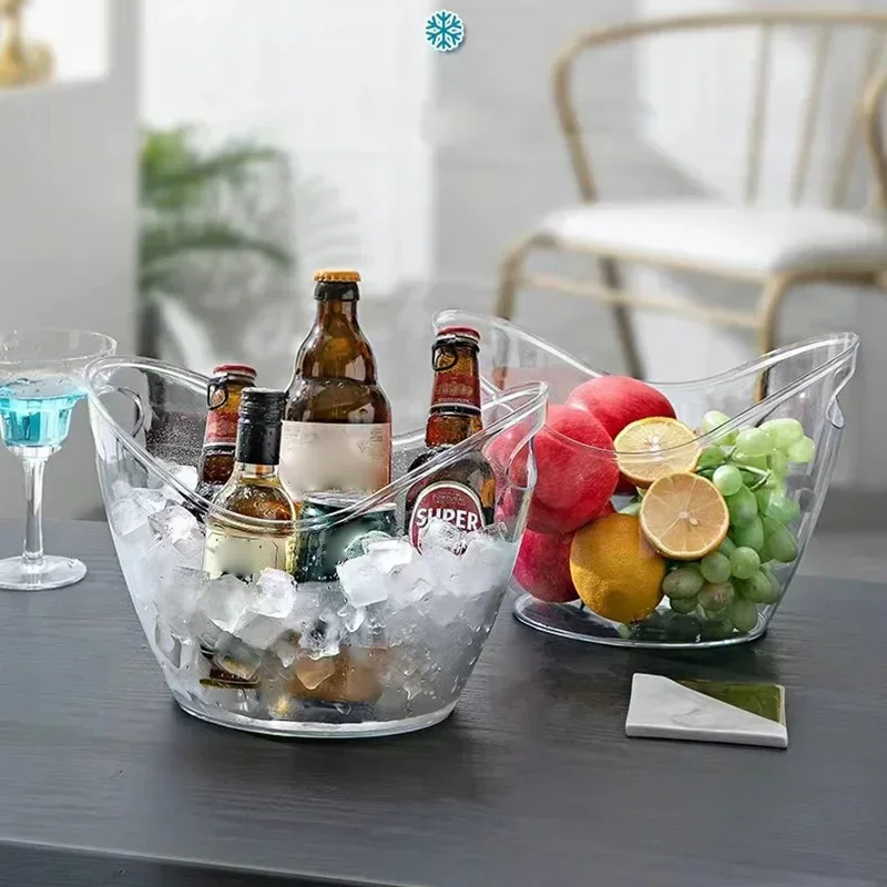 Wine Beer Cooler - 4/8L Ice Bucket Transparent Ice Cube