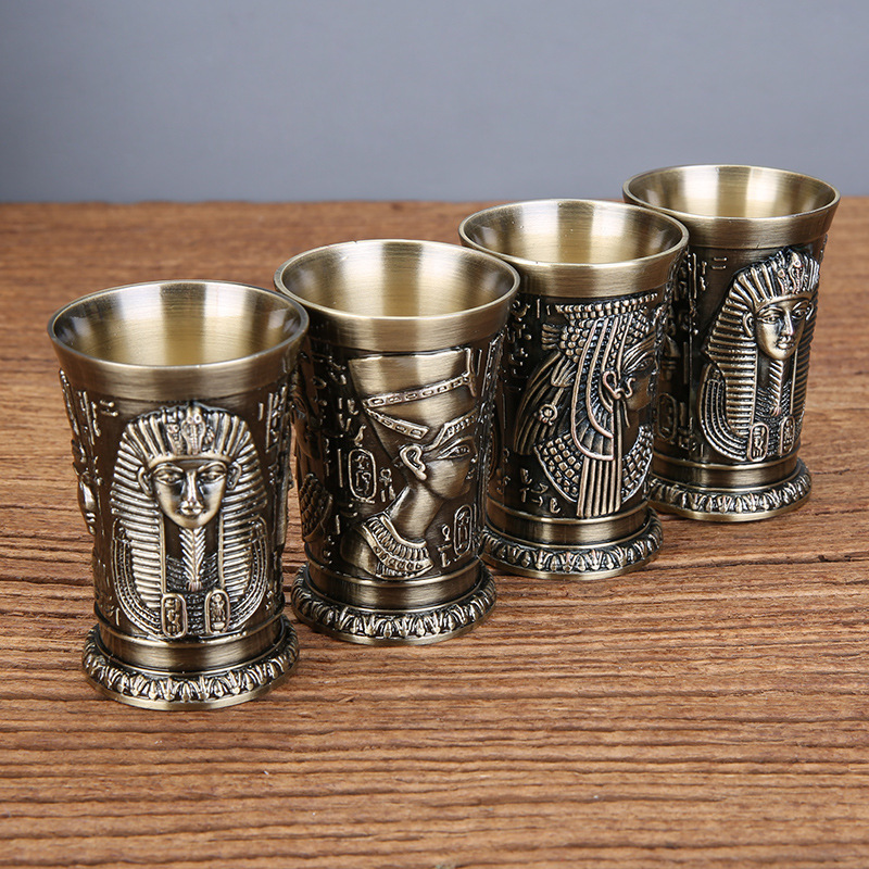 Wine Beer And Liquor - I Piece Bronze Metal Vintage Egyptian