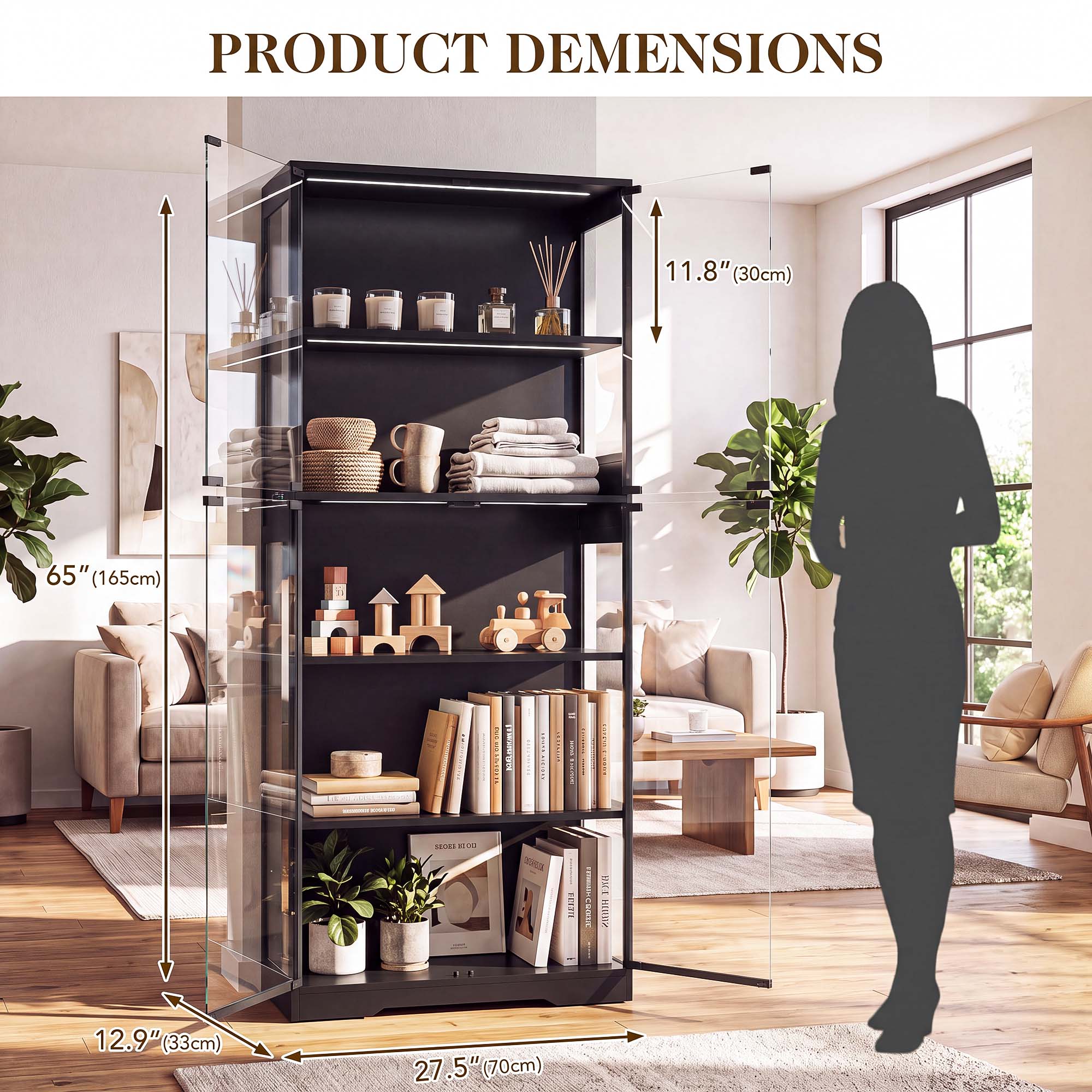 TCGBKAF 5‑Tier Display Cabinet - Cocktail Shaker Set 评论和价格