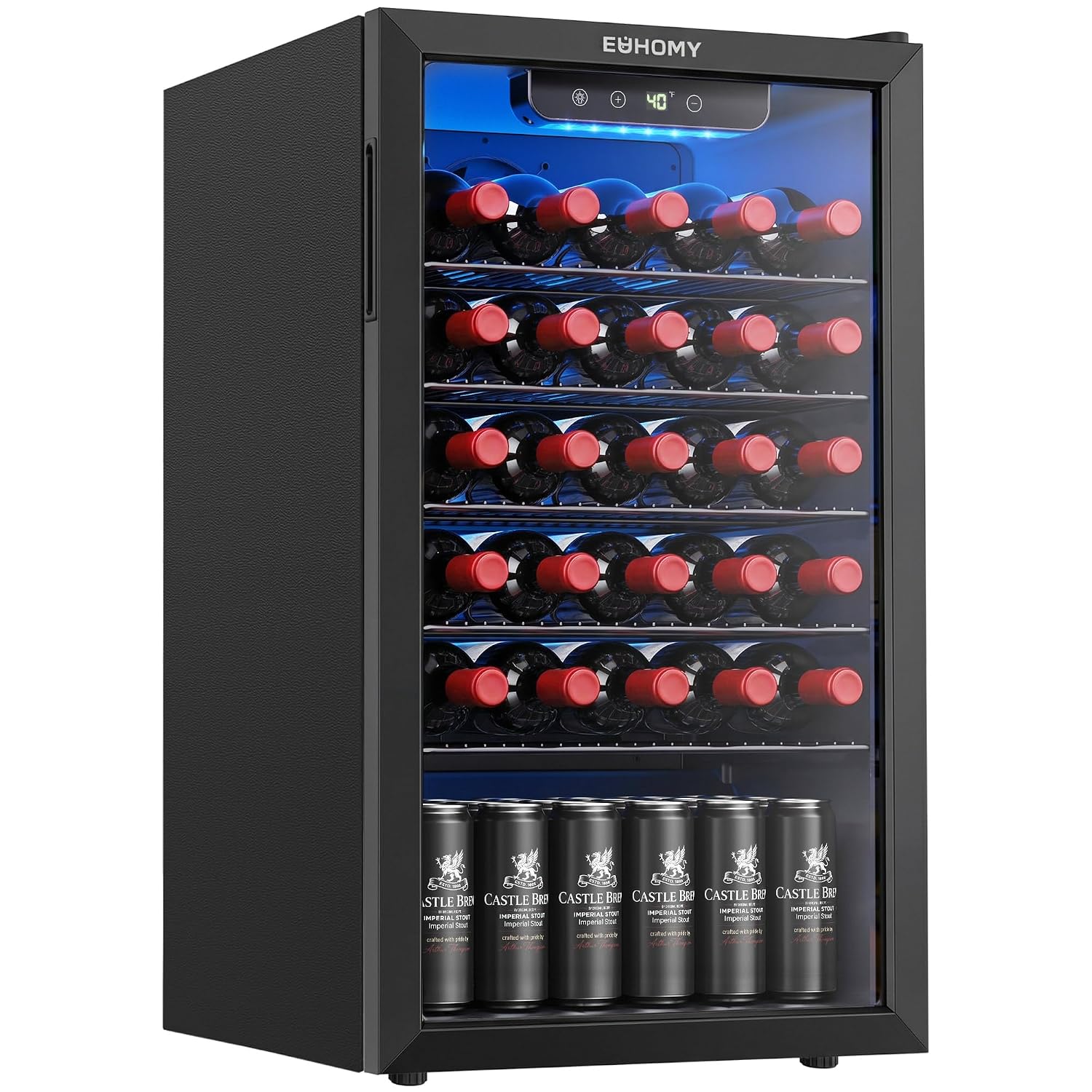 125 Can Beverage Cooler with G - Wine Beer Mini Fridge 评论和价格