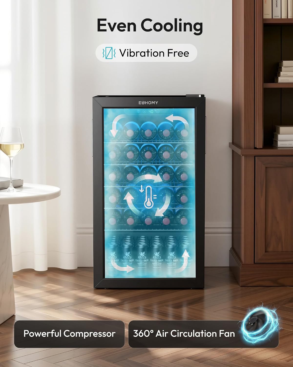 125 Can Beverage Cooler with G - Wine Beer Mini Fridge 评论和价格