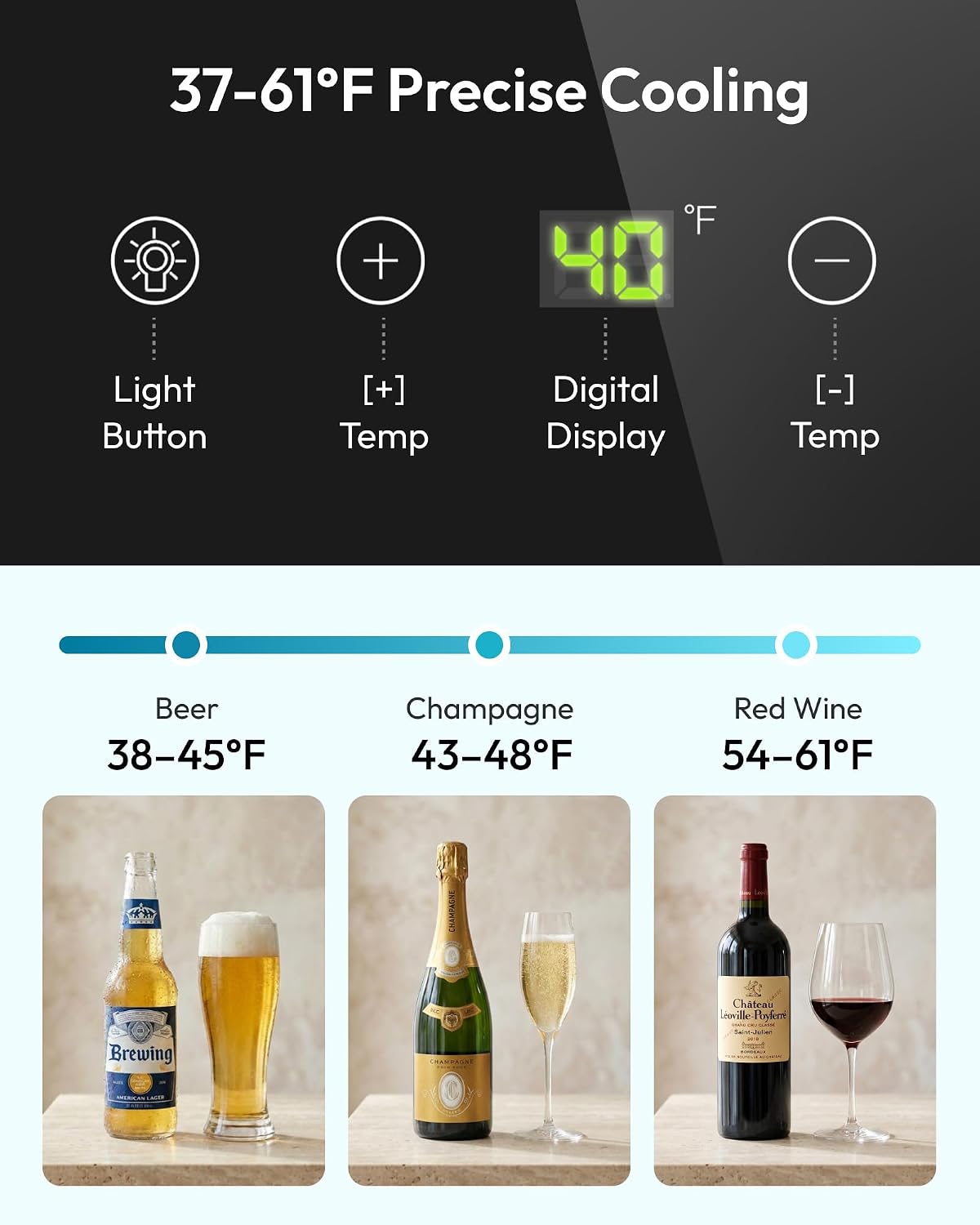 125 Can Beverage Cooler with G - Wine Beer Mini Fridge 评论和价格
