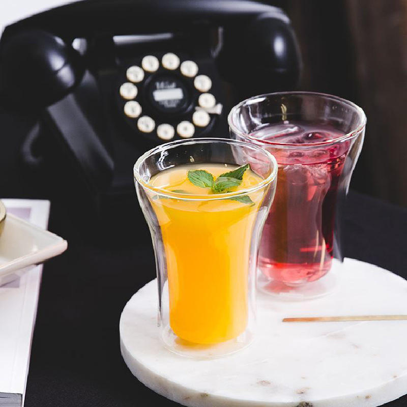 100/200/250ml Double Wall Glas - Wine Beer Coffee Drink 评论和价格