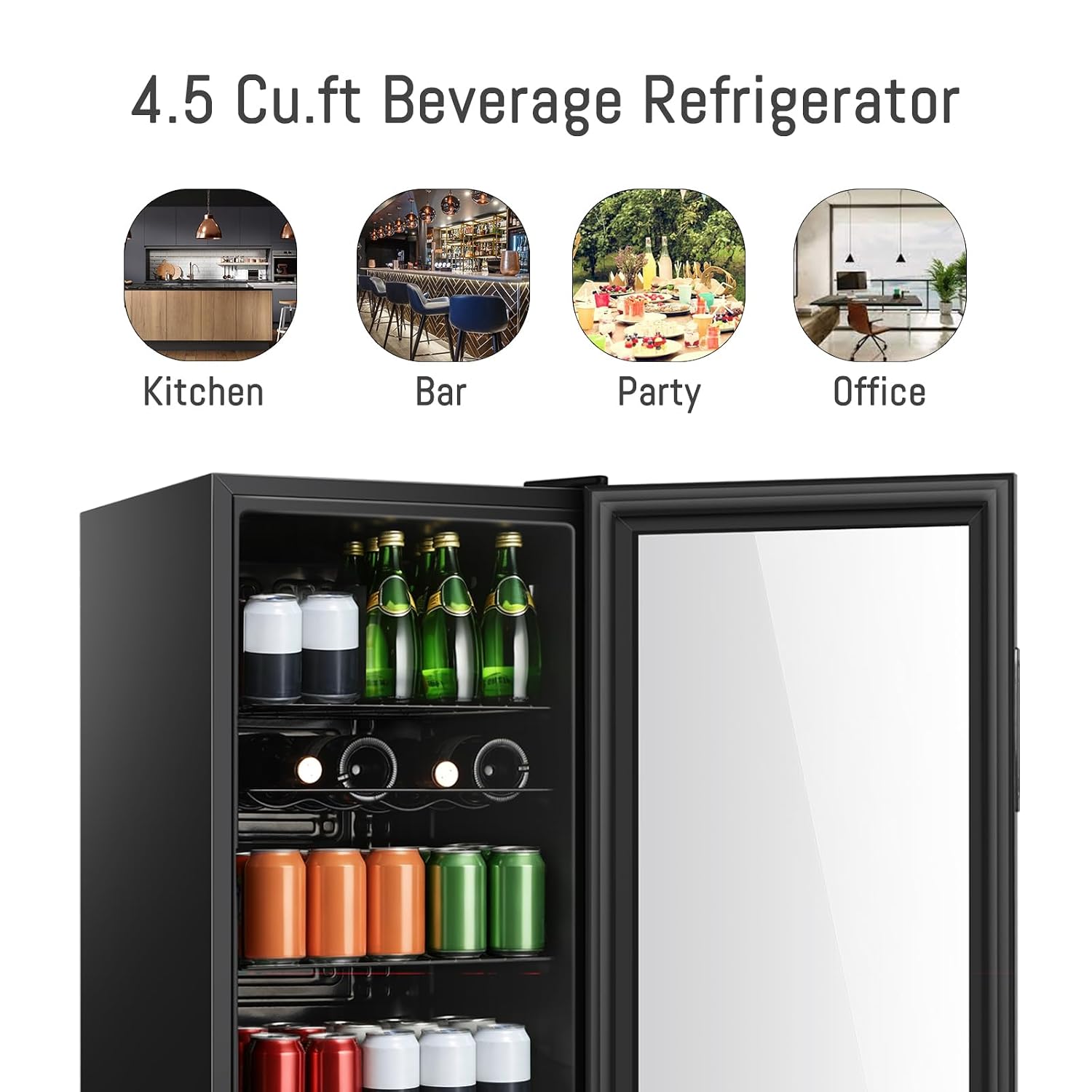 4.5 cu.ft Beverage Refrigerato - Wine Beer Mini Fridge 评论和价格