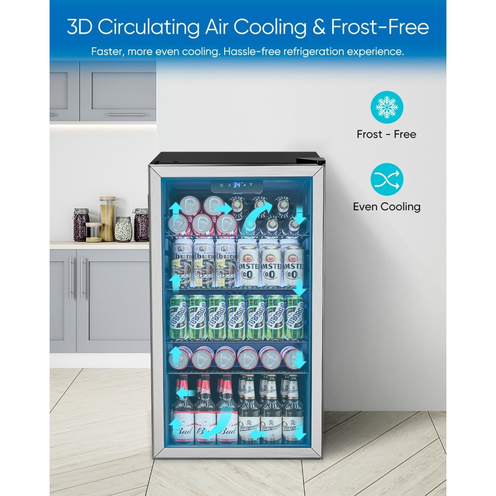 Beverage Refrigerator Cooler - - Wine Beer Mini Fridge 评论和价格