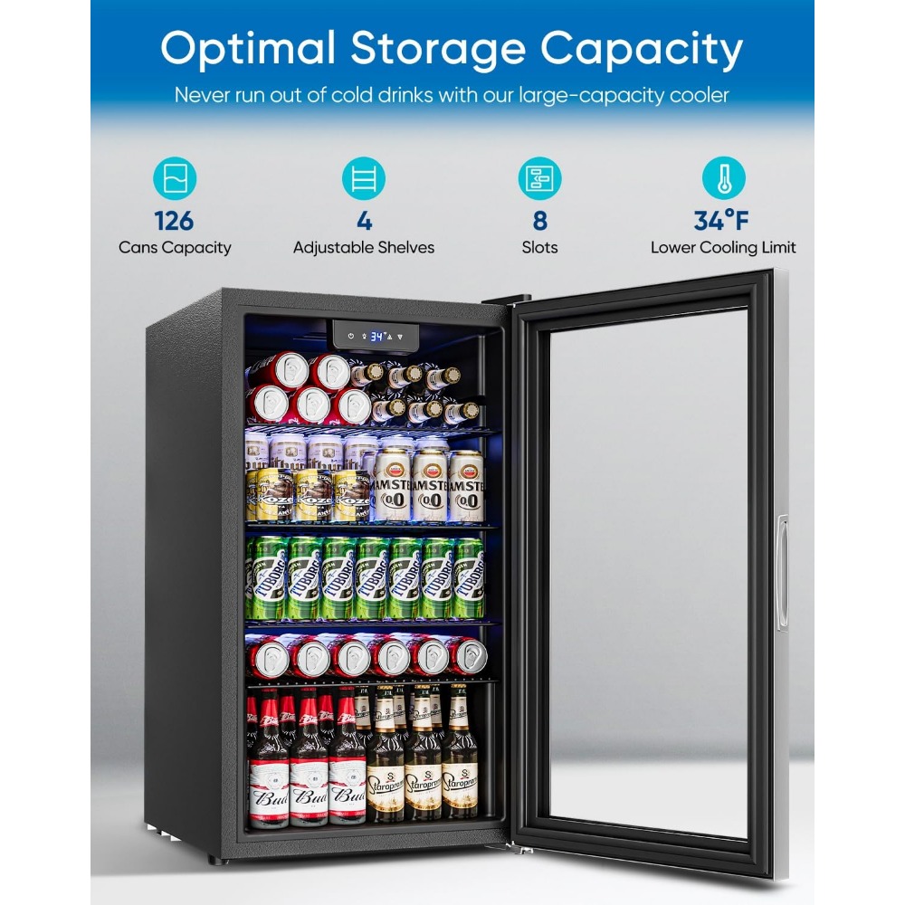 Beverage Refrigerator Cooler - - Wine Beer Mini Fridge 评论和价格