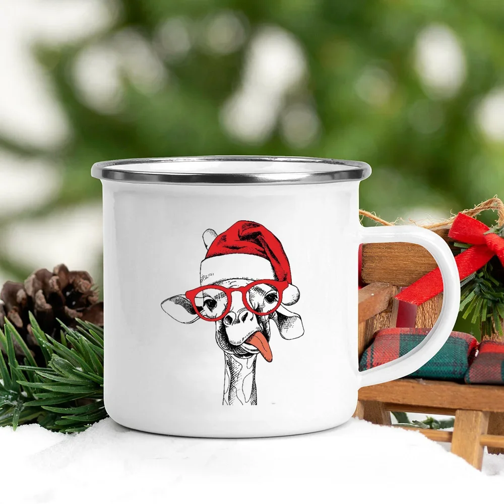 Handle Enamel Mugs Santa Hat A - Wine Beer Coffee Drink 评论和价格