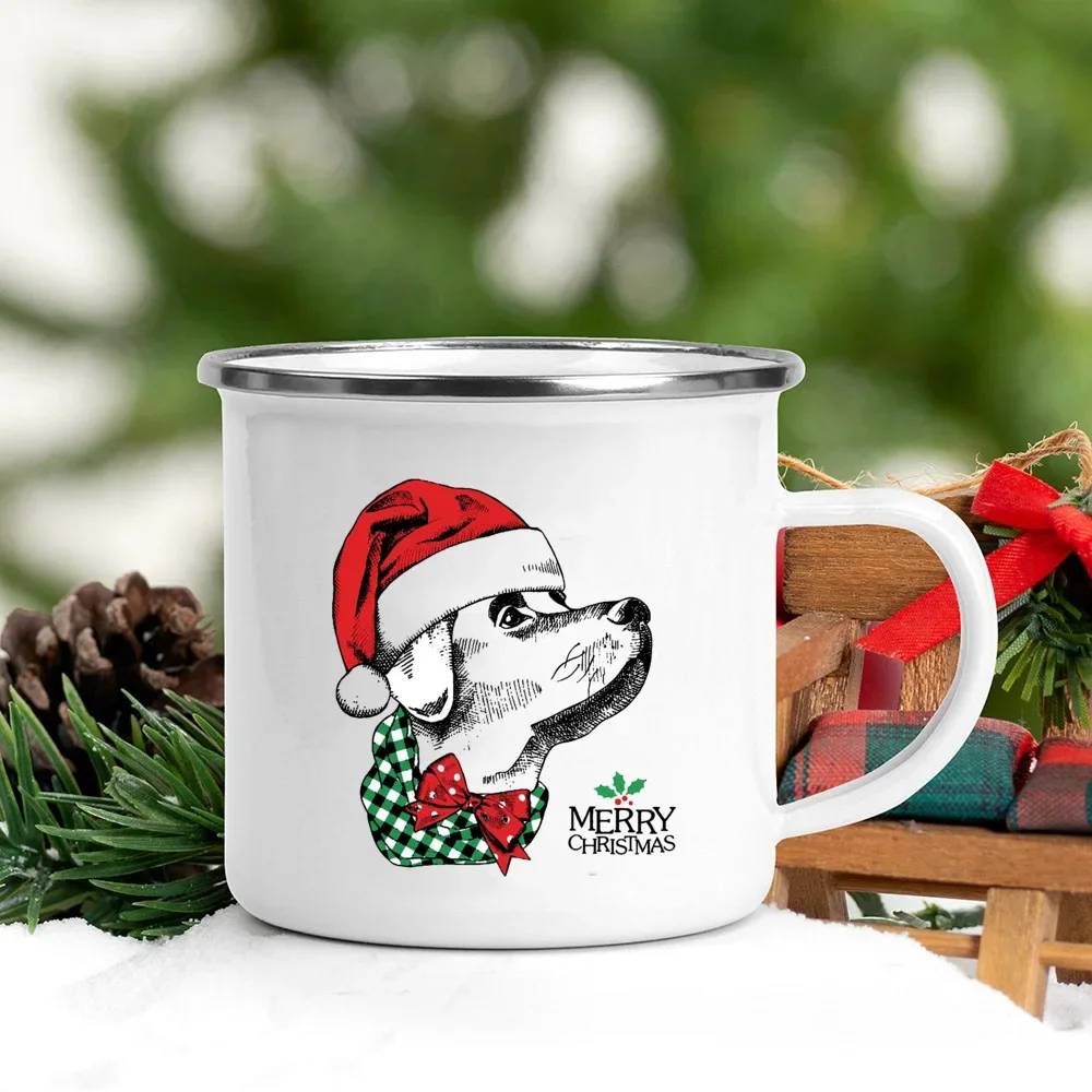 Handle Enamel Mugs Santa Hat A - Wine Beer Coffee Drink 评论和价格