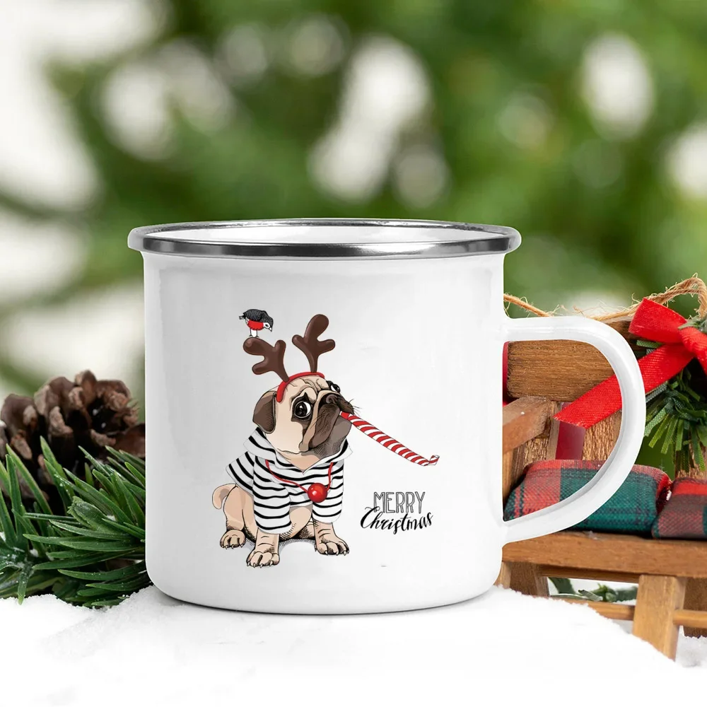 Handle Enamel Mugs Santa Hat A - Wine Beer Coffee Drink 评论和价格