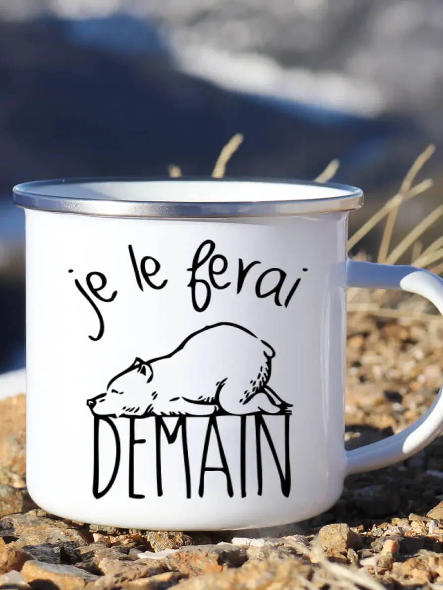 Cute Enamel Coffee Mug French  - Wine Beer Coffee Drink 评论和价格