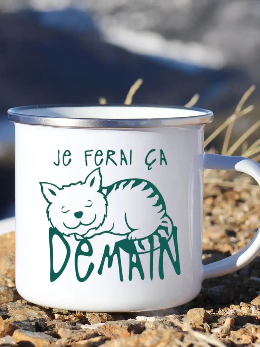 Cute Enamel Coffee Mug French  - Wine Beer Coffee Drink 评论和价格
