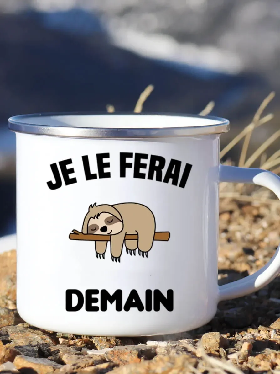 Cute Enamel Coffee Mug French  - Wine Beer Coffee Drink 评论和价格
