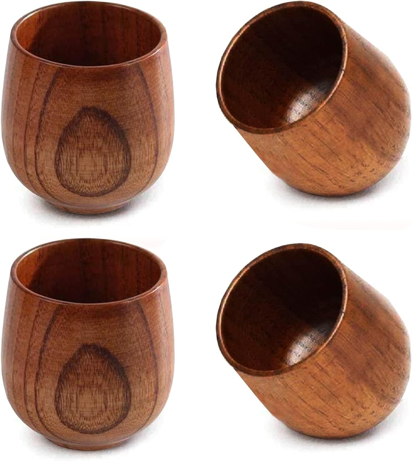 Wooden Tea Cups Top Grade Natu - Wine Beer Coffee Drink 评论和价格