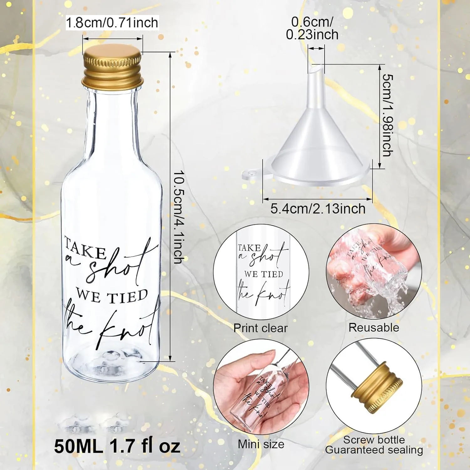 50ml 1.7oz Mini Liquor Bottles - Wine Beer Liquor 评论和价格