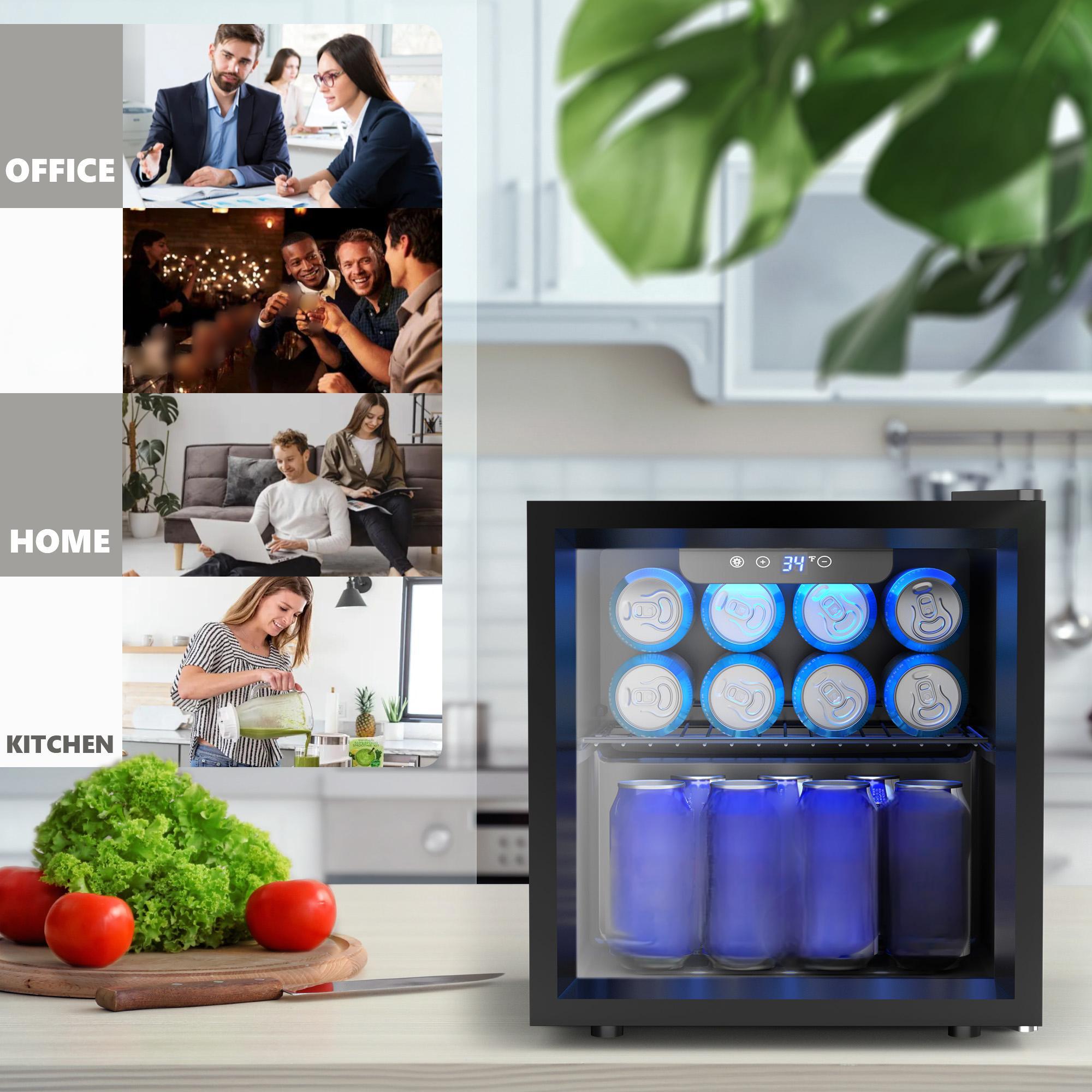EKOJUCE Glass Door Mini Fridge - Wine Beer Mini Fridge 评论和价格