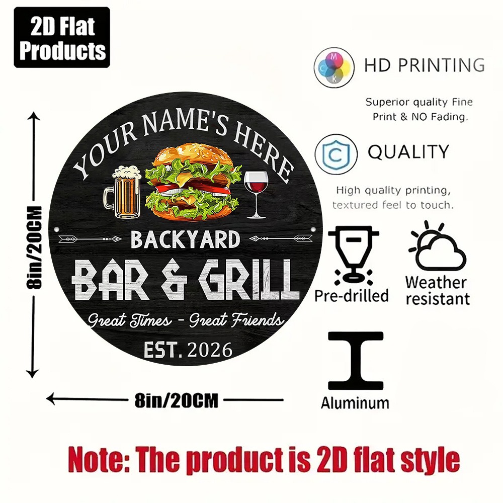 [2D Flat] 1pc Custom Name Roun - Wine In Beer Name 评论和价格