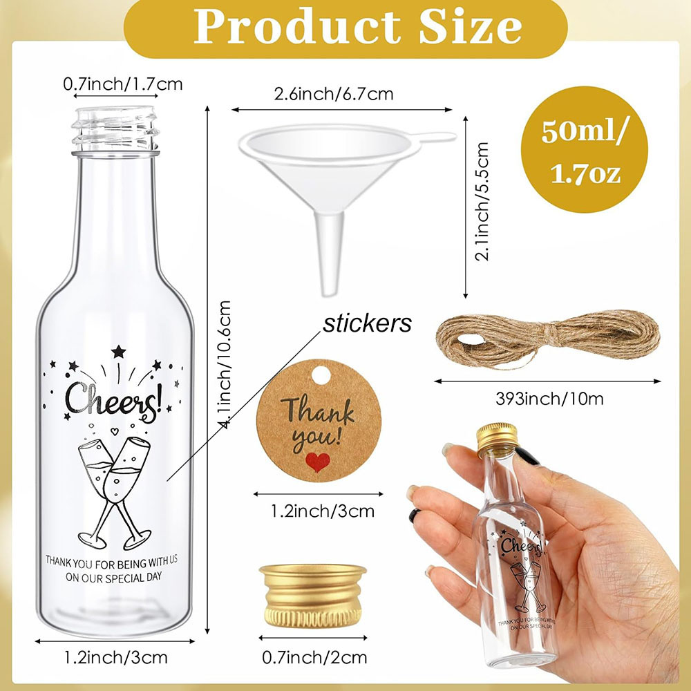 50Pack Mini Liquor Bottles,1.7 - Wine Beer Liquor 评论和价格
