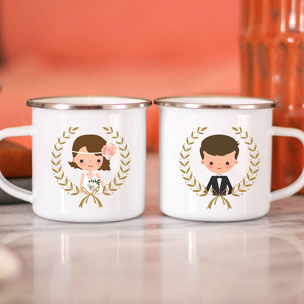 Bride Bridegroom Creative Enam - Wine Beer Coffee Drink 评论和价格