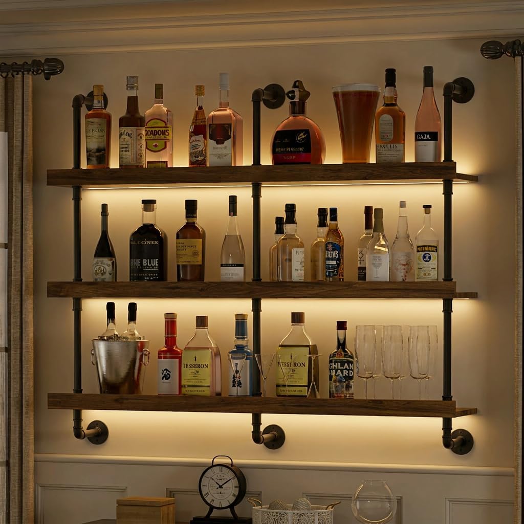 Wall Mounted Wine Rack With LE - Wine Beer Liquor 评论和价格