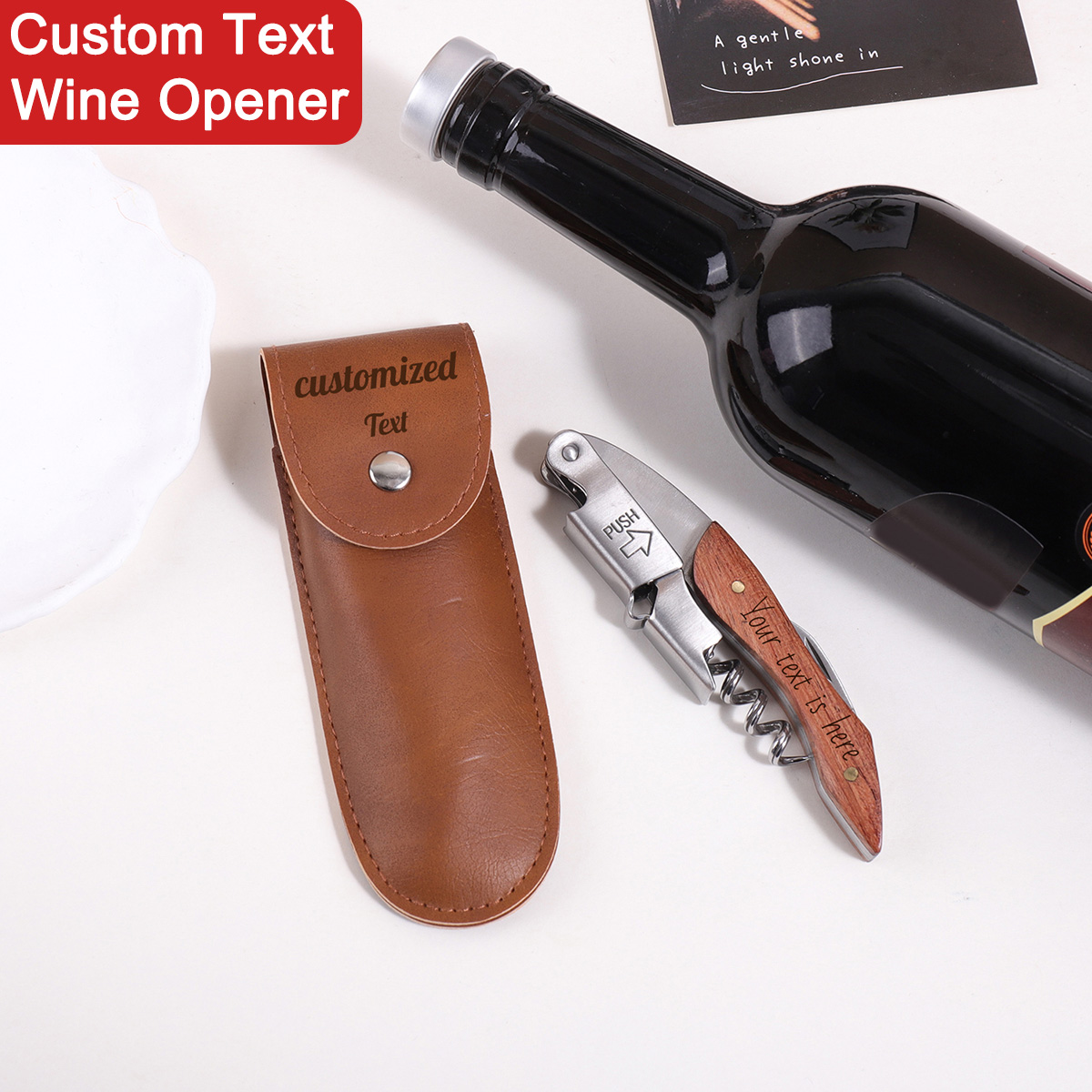 Wooden Handle Custom Text Wine - Wine In Beer Name 评论和价格