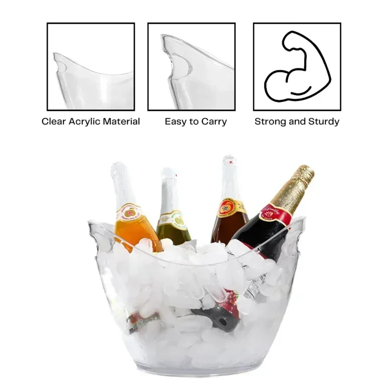4/8L Ice Bucket Transparent Ic - Wine Beer Cooler 评论和价格