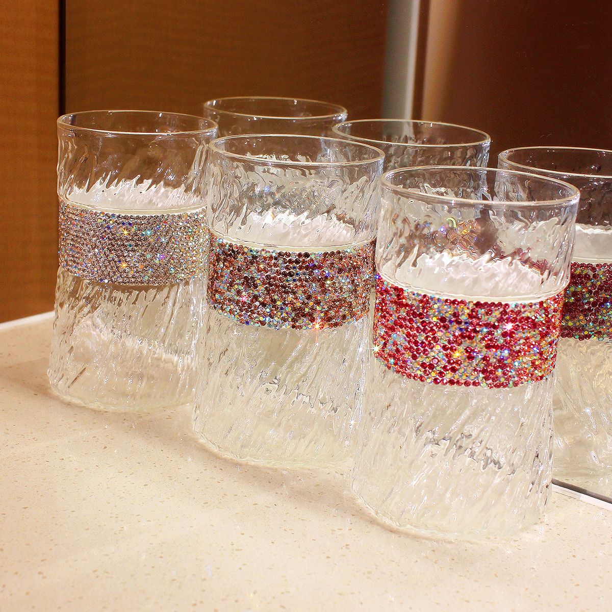 410ml Bling Diamond  Glass Cup - Wine Beer Coffee Drink 评论和价格