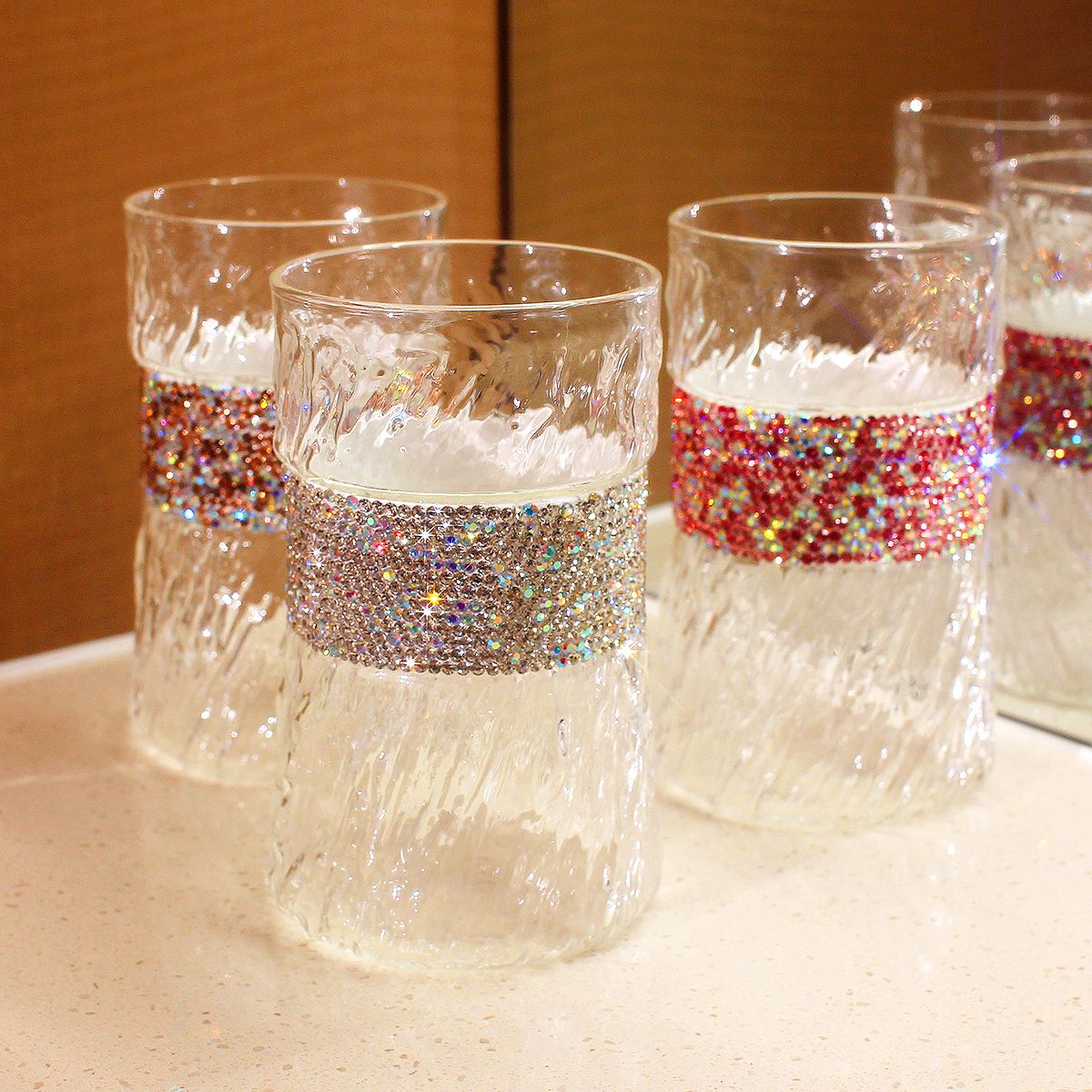 410ml Bling Diamond  Glass Cup - Wine Beer Coffee Drink 评论和价格