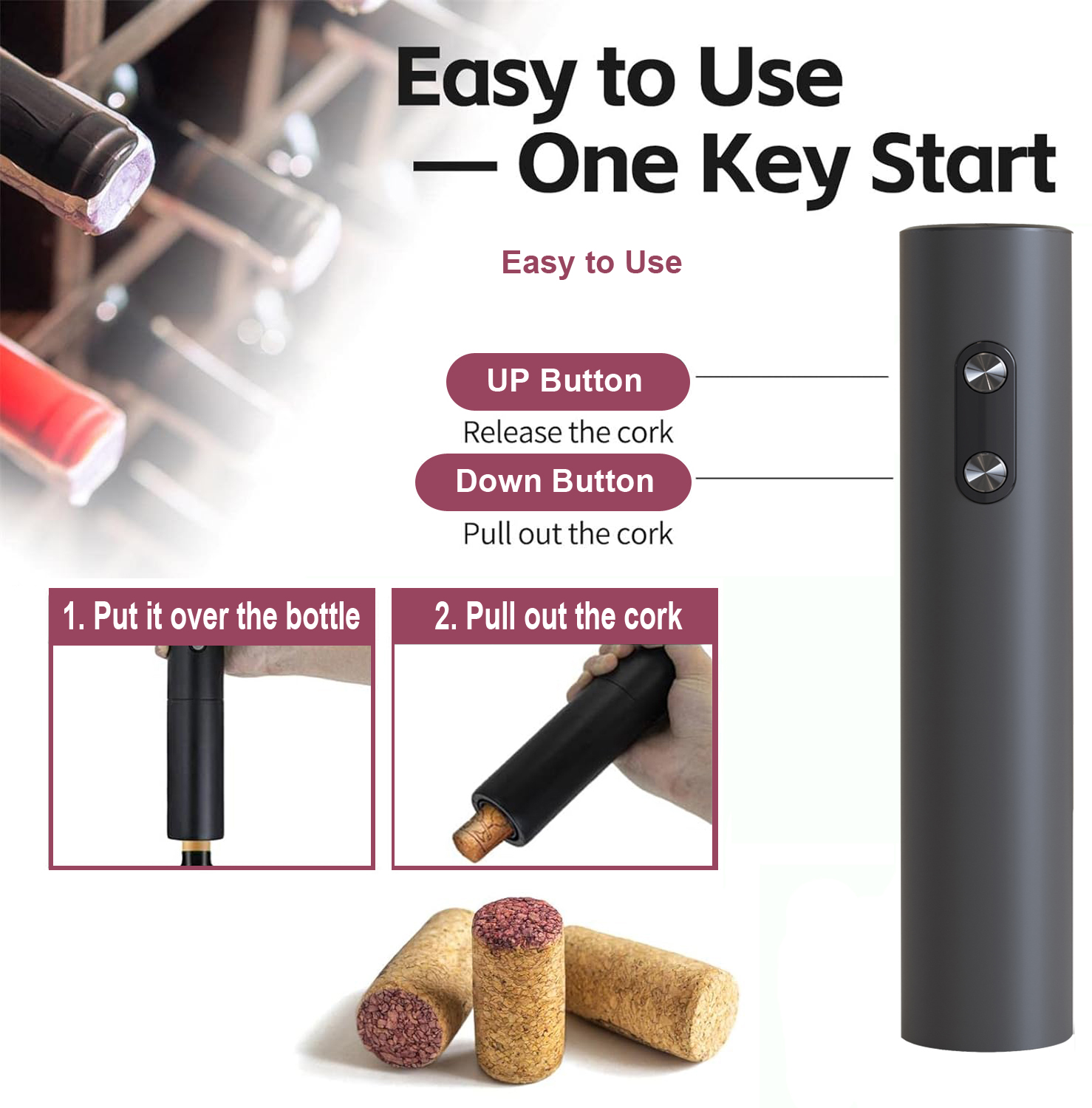 Electric Wine Opener, Black Co - Wine Opener Electric 评论和价格