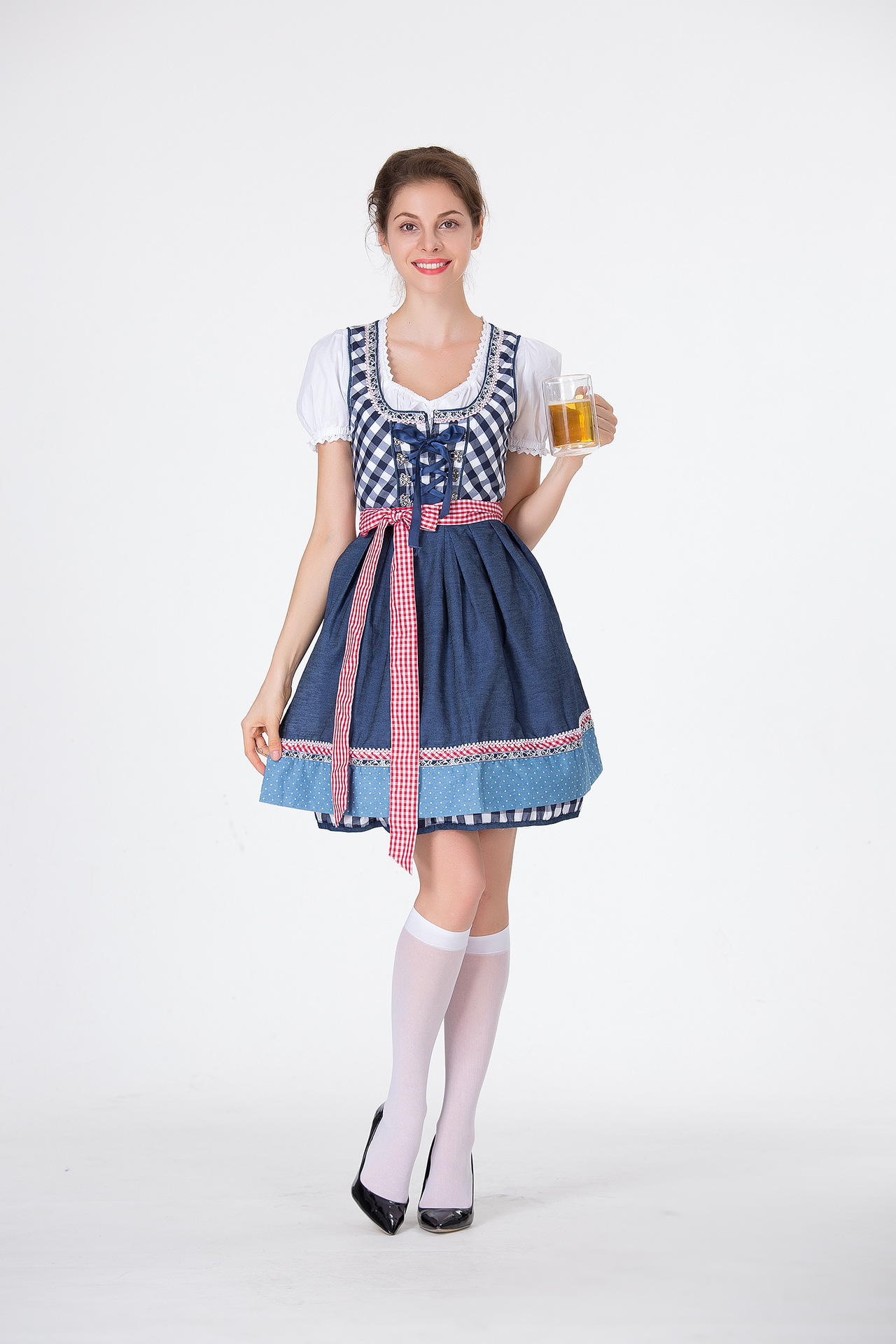 Women German Dirndl Dress Plai - Beer & Wine Grab 评论和价格