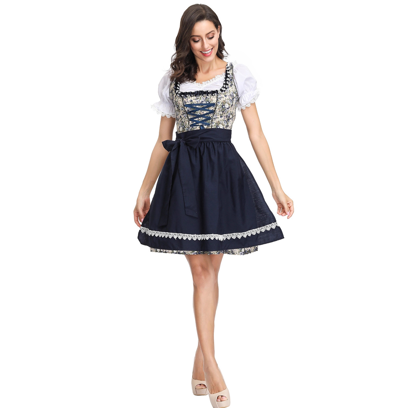 Women German Dirndl Dress Plai - Beer & Wine Grab 评论和价格