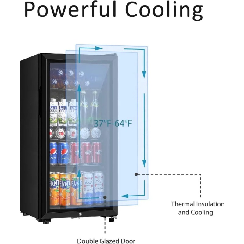 Beverage Refrigerator, 3.2 Cu. - Wine Beer Mini Fridge 评论和价格
