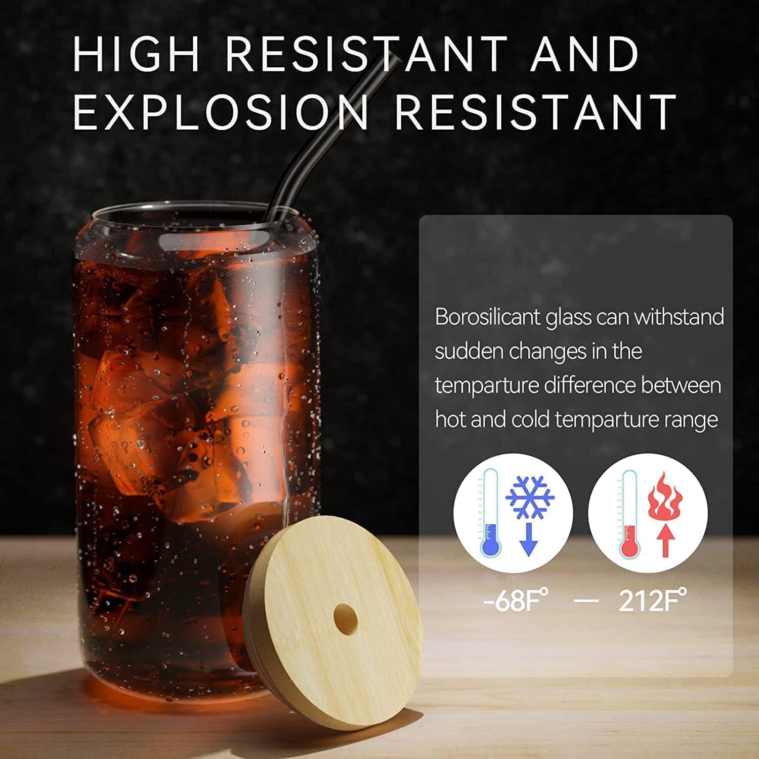 18.6oz 540ML Drinking Glasses  - Wine Beer Coffee Drink 评论和价格